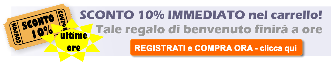 Completa l'acquisto prima che scada la promo e vedrai lo sconto direttamente prima di pagare, nel carrello, cosa aspetti?